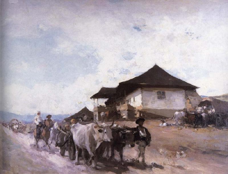 Nicolae Grigorescu Ox Cart at Oratii oil painting image